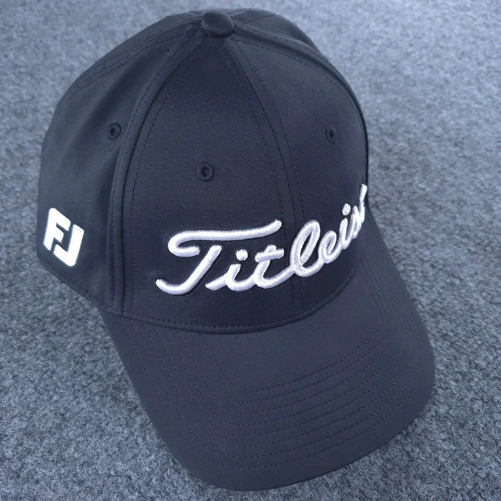 Titleist Tour Performance Golf Hat Black Adjustable FJ Pro V1 Logue Embroidery